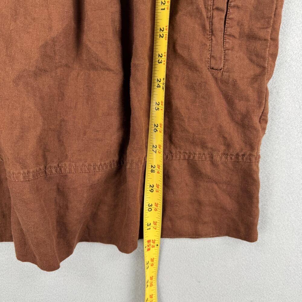 Quince Dress Womens XS Brown 100% Linen Sleeveless Henley Shift Pockets Mini - Picture 6 of 7